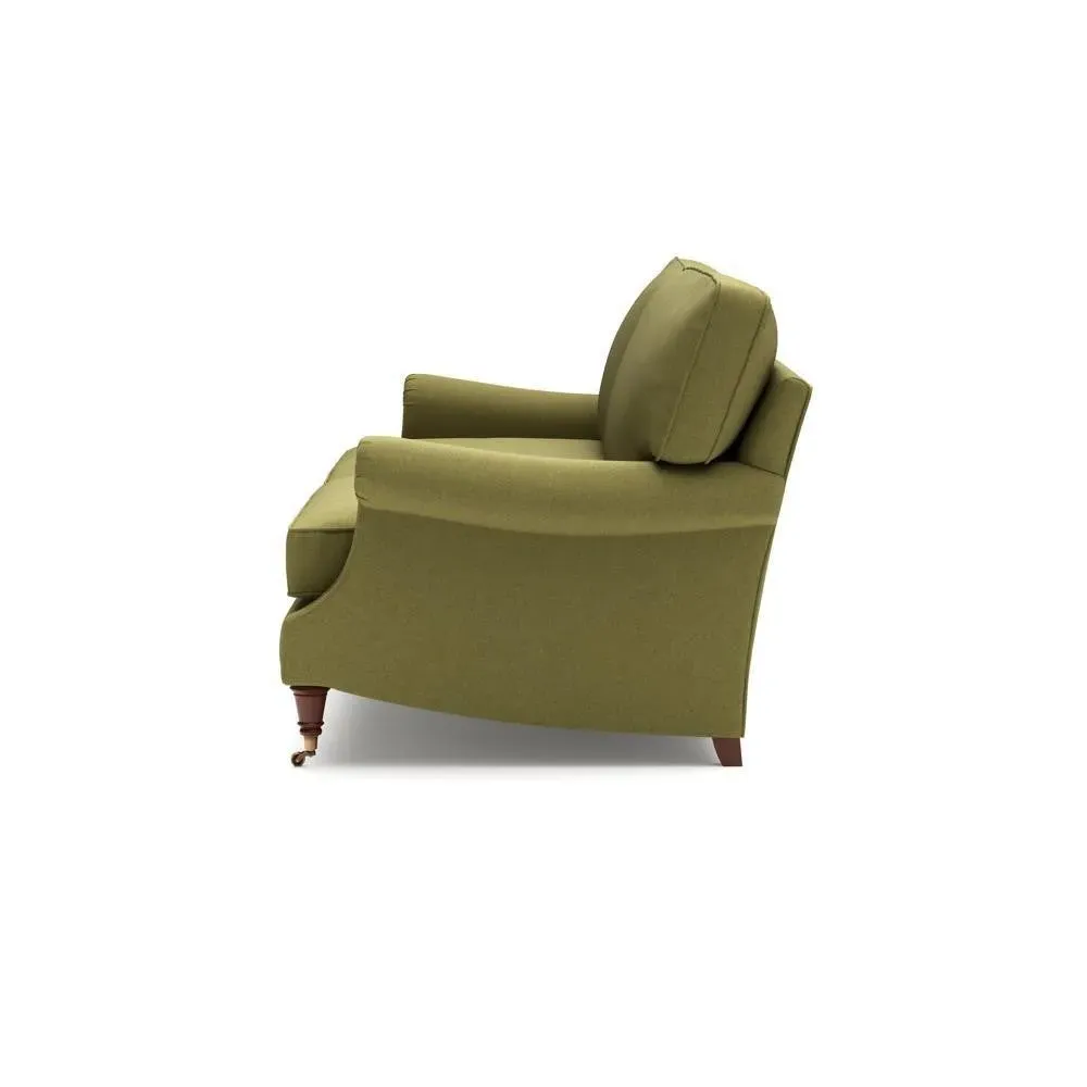 4-Seater High Back Sofa - Green, House Linen Mix