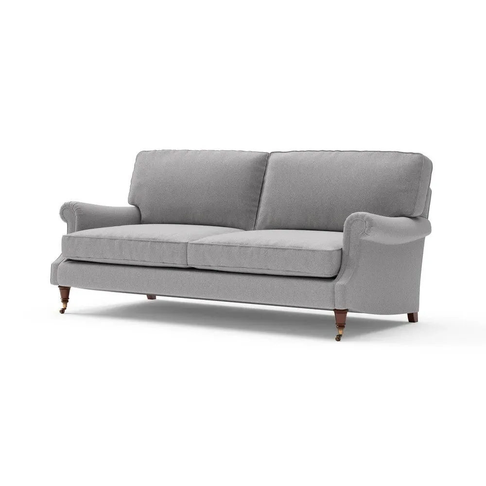 4-Seater High Back Sofa - Grey Marl, Rustic Weave