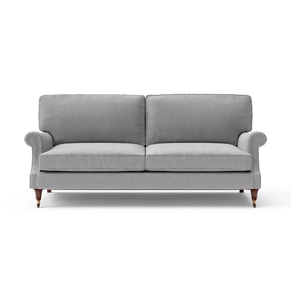 4-Seater High Back Sofa - Grey Marl, Rustic Weave