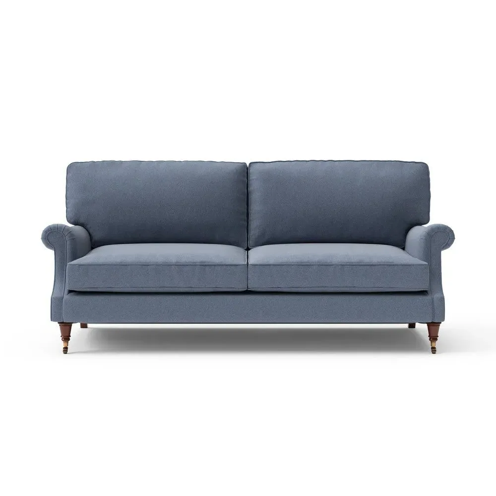 4-Seater High Back Sofa - Indigo, House Linen Mix image