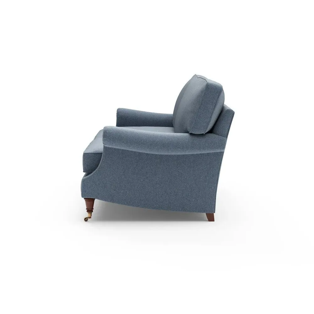 4-Seater High Back Sofa - Indigo, Rustic Weave