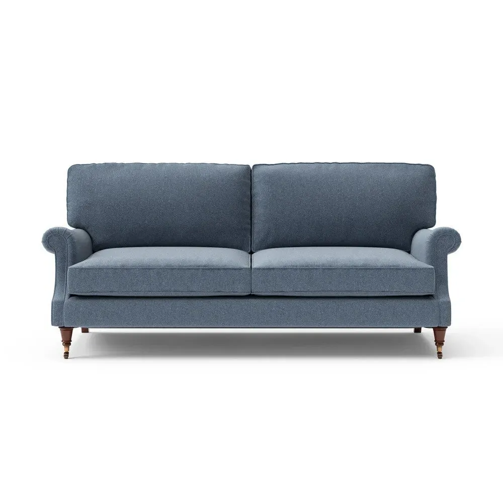 4-Seater High Back Sofa - Indigo, Rustic Weave