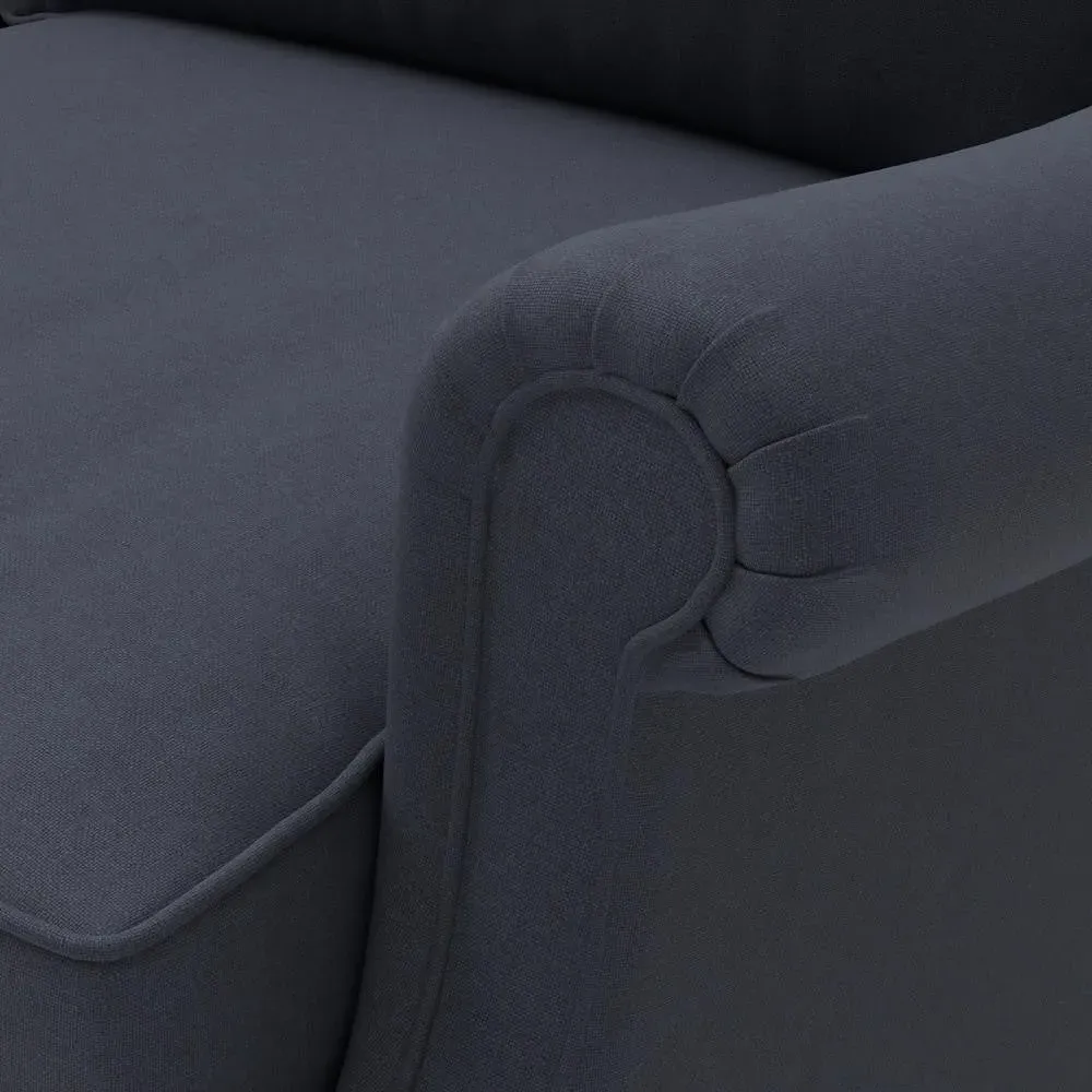 4-Seater High Back Sofa - Ink, House Linen Mix