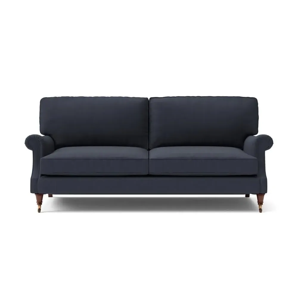 4-Seater High Back Sofa - Ink, House Linen Mix