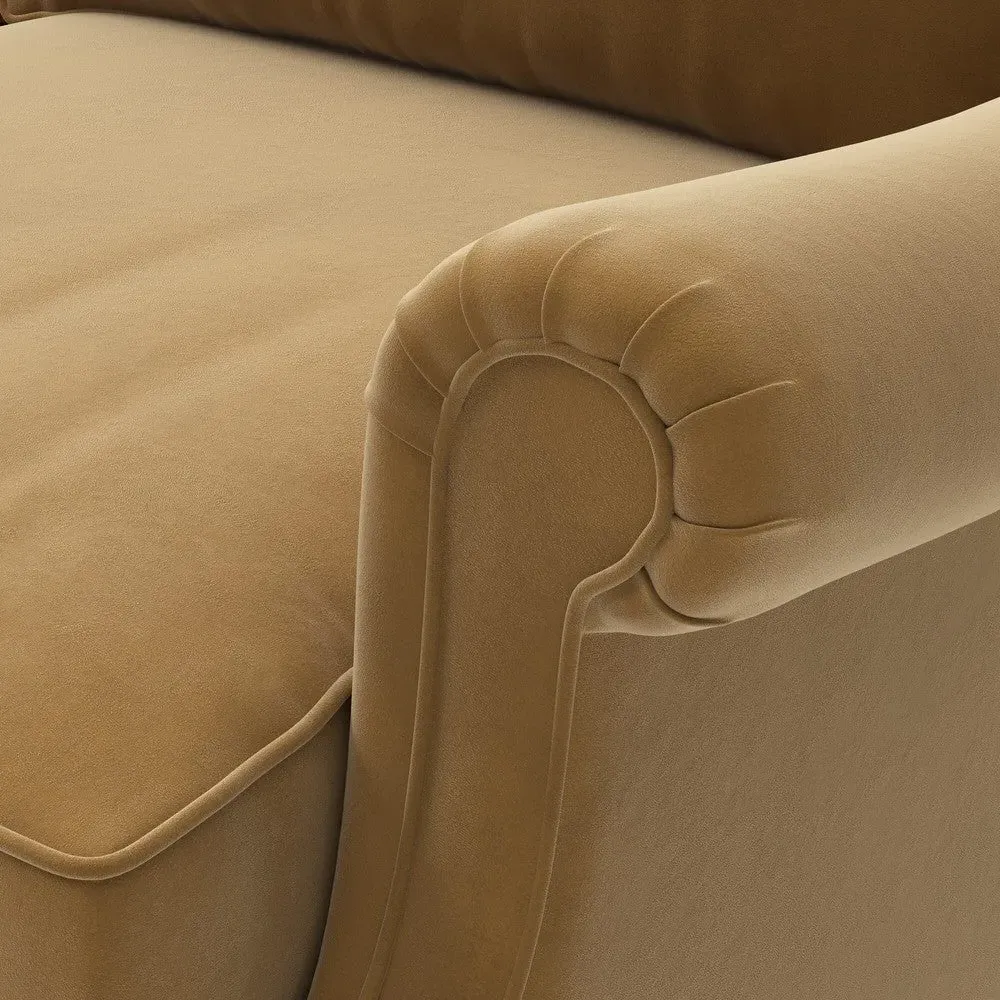 Taylor 4-Seater High Back Sofa - Mustard, Matt Velvet by The Cotswold Company, image 8