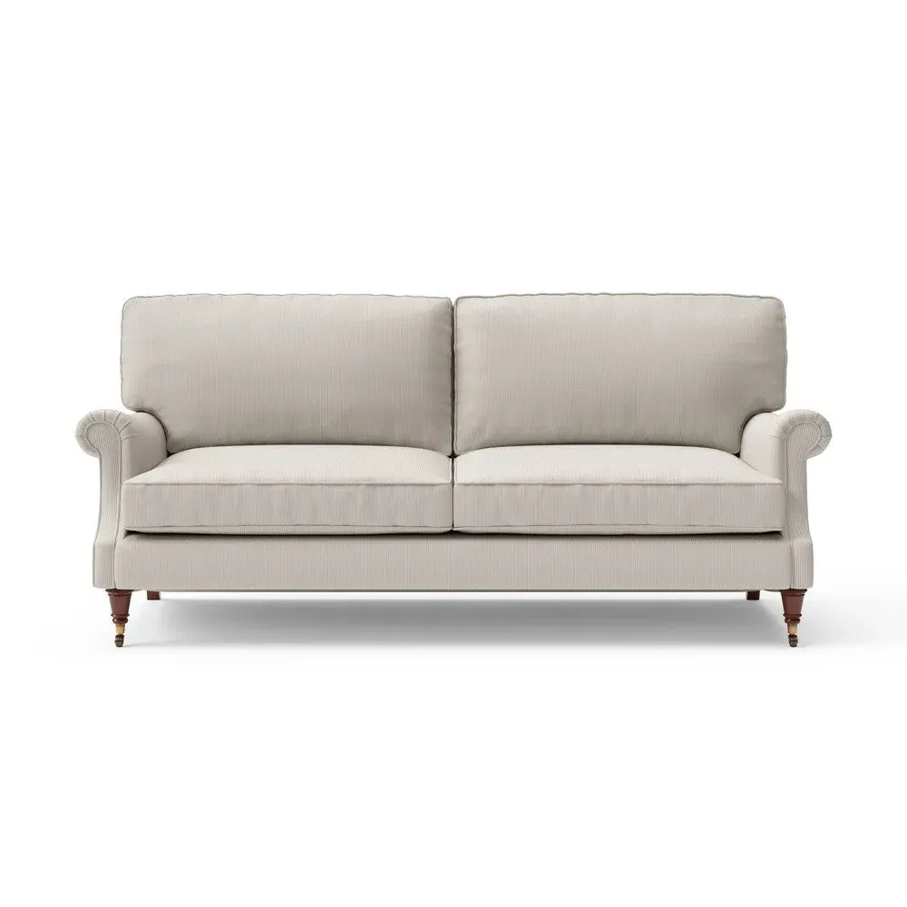 4-Seater High Back Sofa - Natural, Broadway Stripe