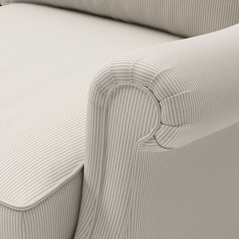 4-Seater High Back Sofa - Natural, Broadway Stripe