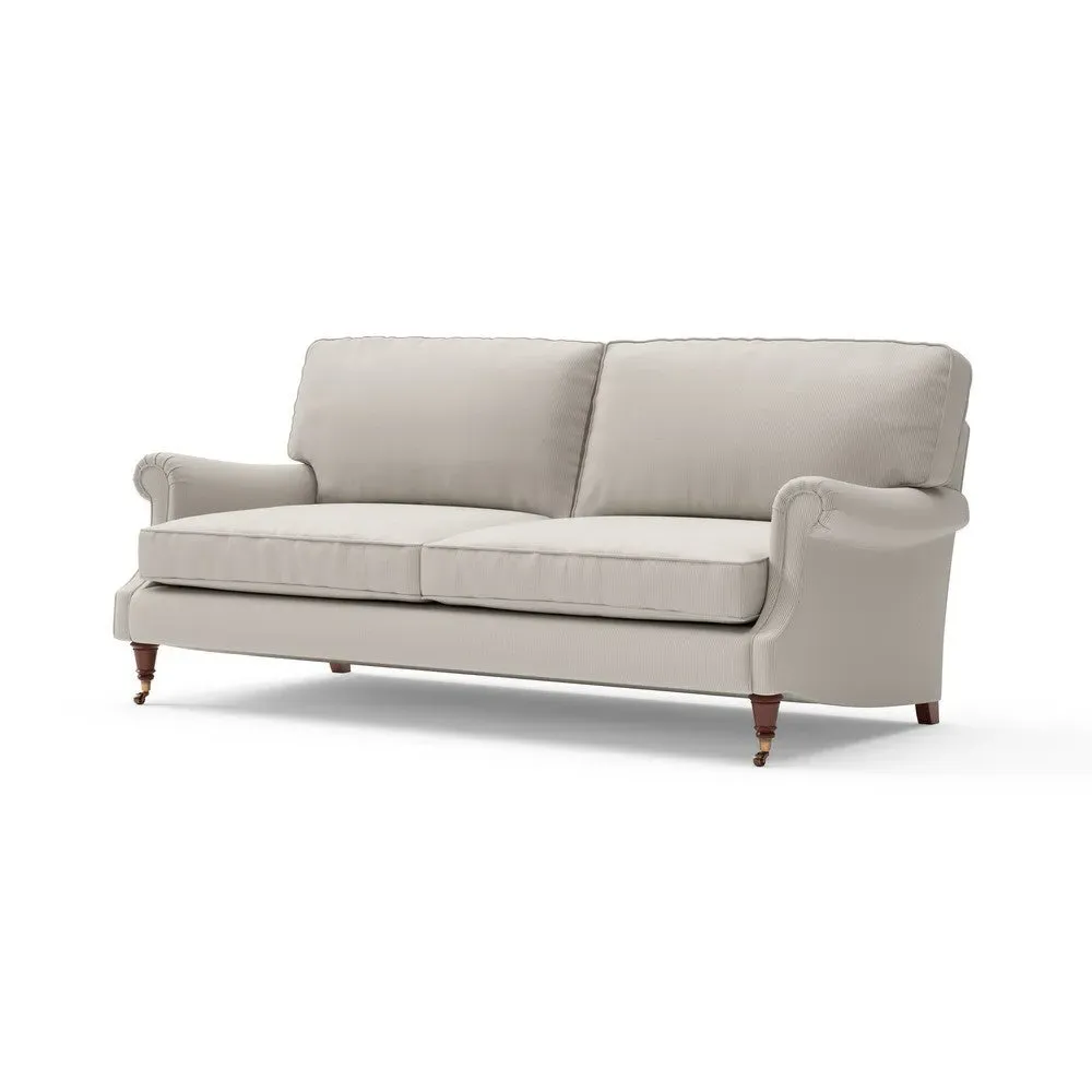 4-Seater High Back Sofa - Natural, Broadway Stripe