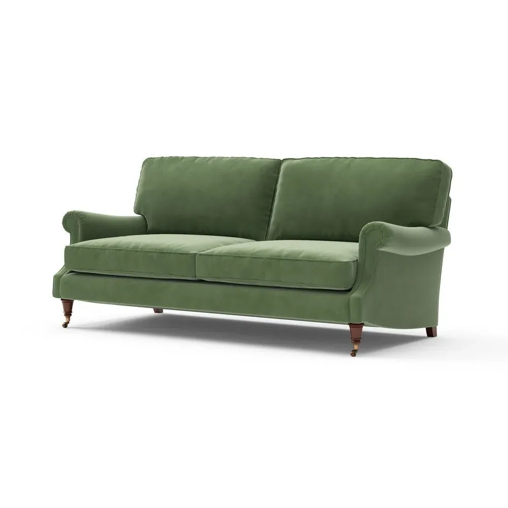 4-Seater Sofa - Green, Matt Velvet