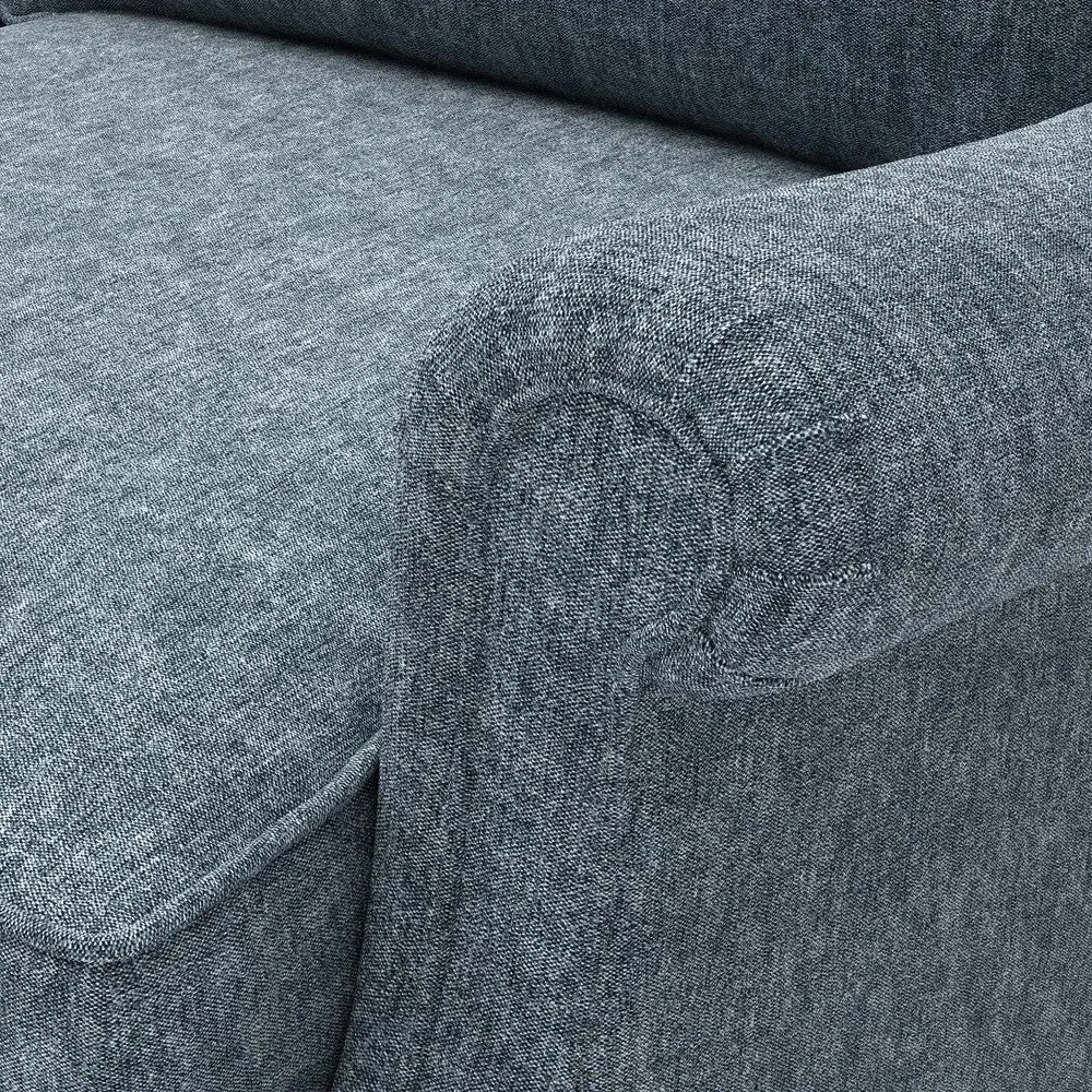 The Cotswold Company 4-Seater Sofa High Back - Mid Blue, Aquaclean Oxford, image 8