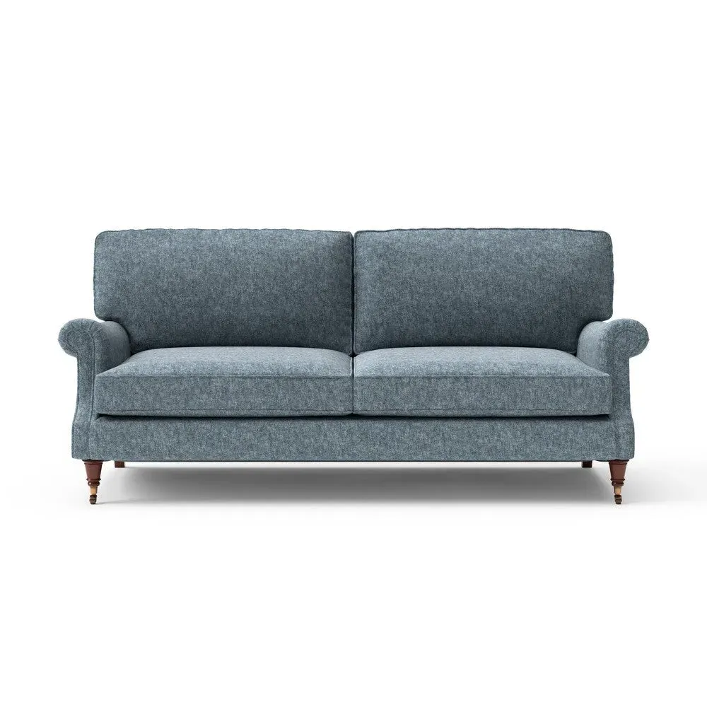 4-Seater Sofa - Mid Blue, Aquaclean Oxford