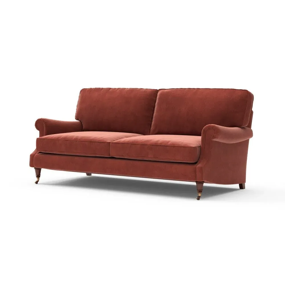 4-Seater Sofa - Red, Velvet