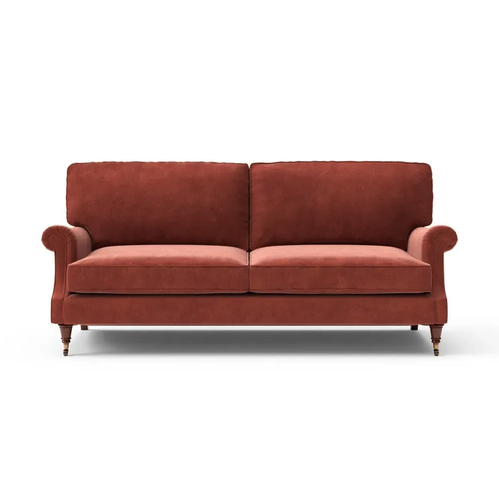 4-Seater Sofa - Red, Velvet
