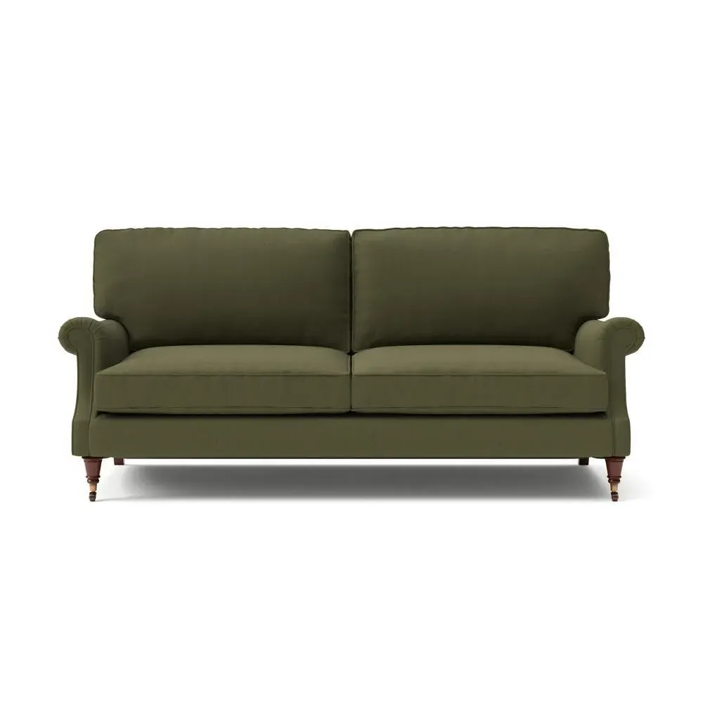 4-Seater Sofa with High Back - Forest Green, Linen image
