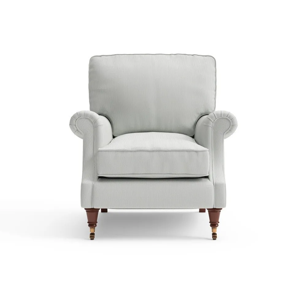 Armchair Broadway Stripe - Duck Egg