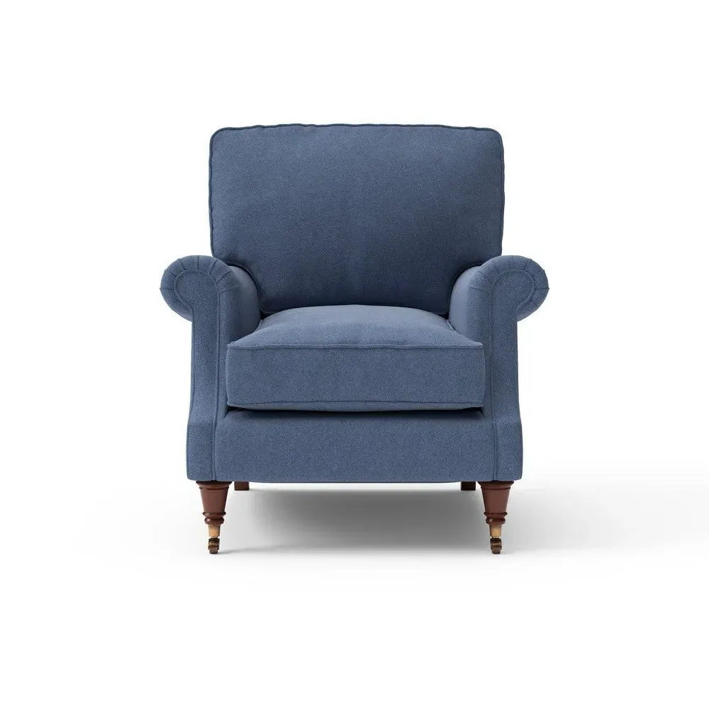 Armchair - Dark Blue, Chunky Cotton