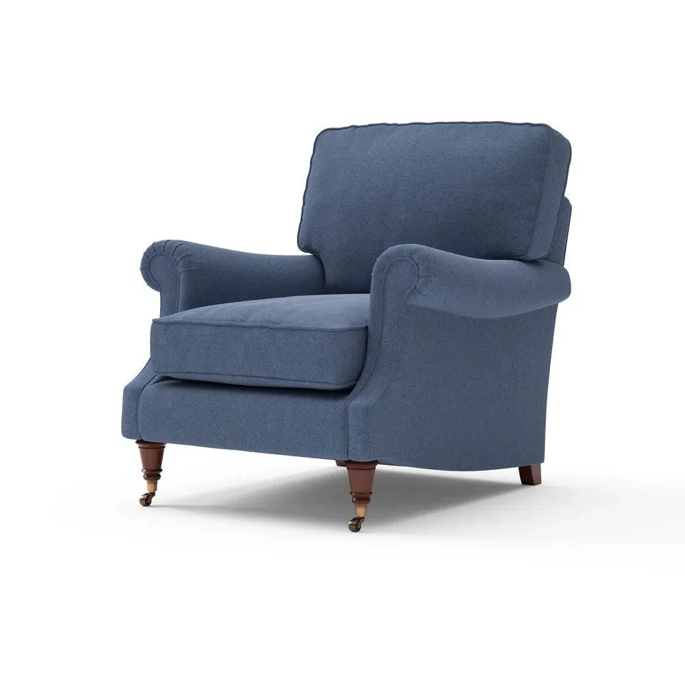 Armchair - Dark Blue, Chunky Cotton