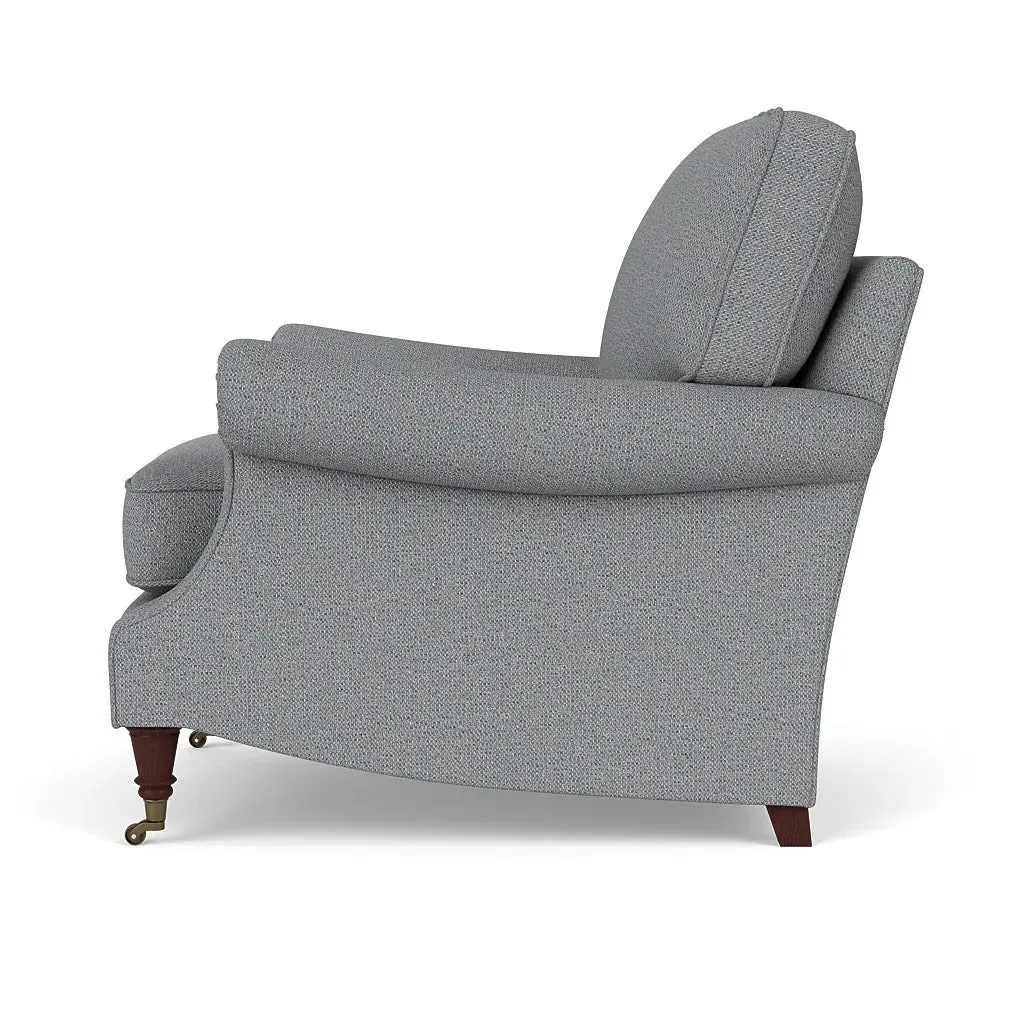 High Back Armchair - Blue Marl, House Weave