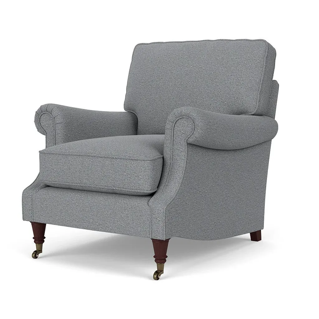 High Back Armchair - Blue Marl, House Weave