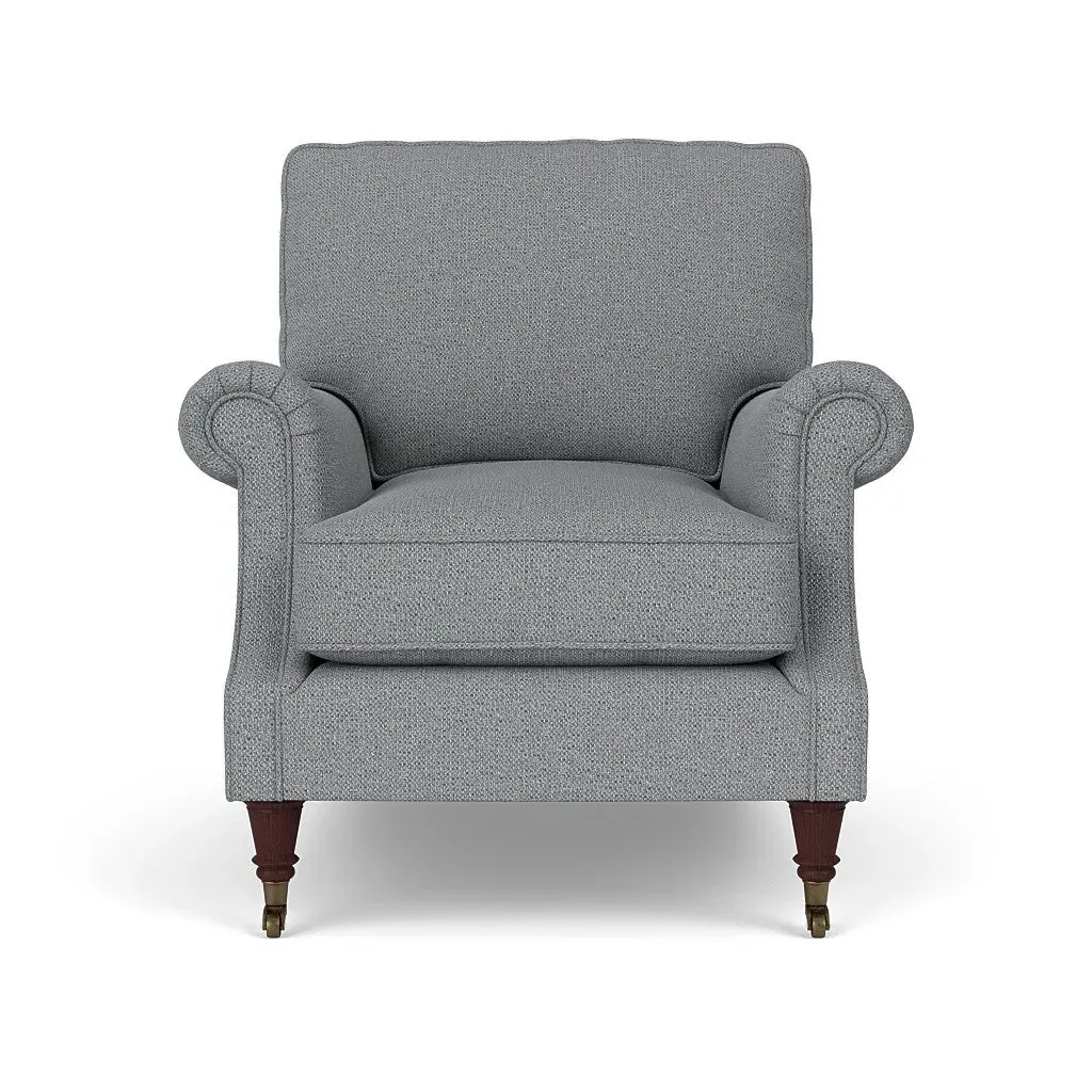 High Back Armchair - Blue Marl, House Weave image