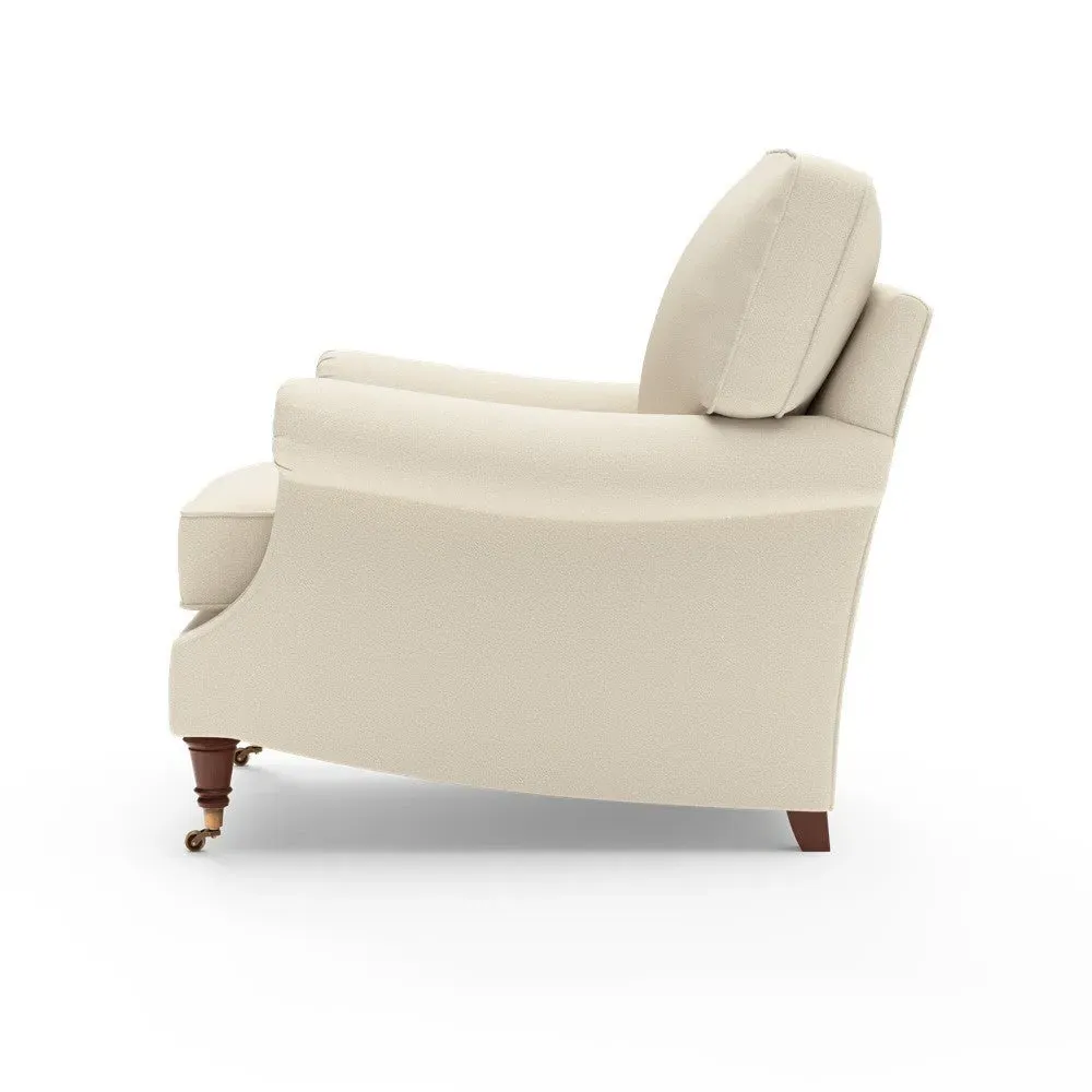 High Back Armchair - Cream, House Weave