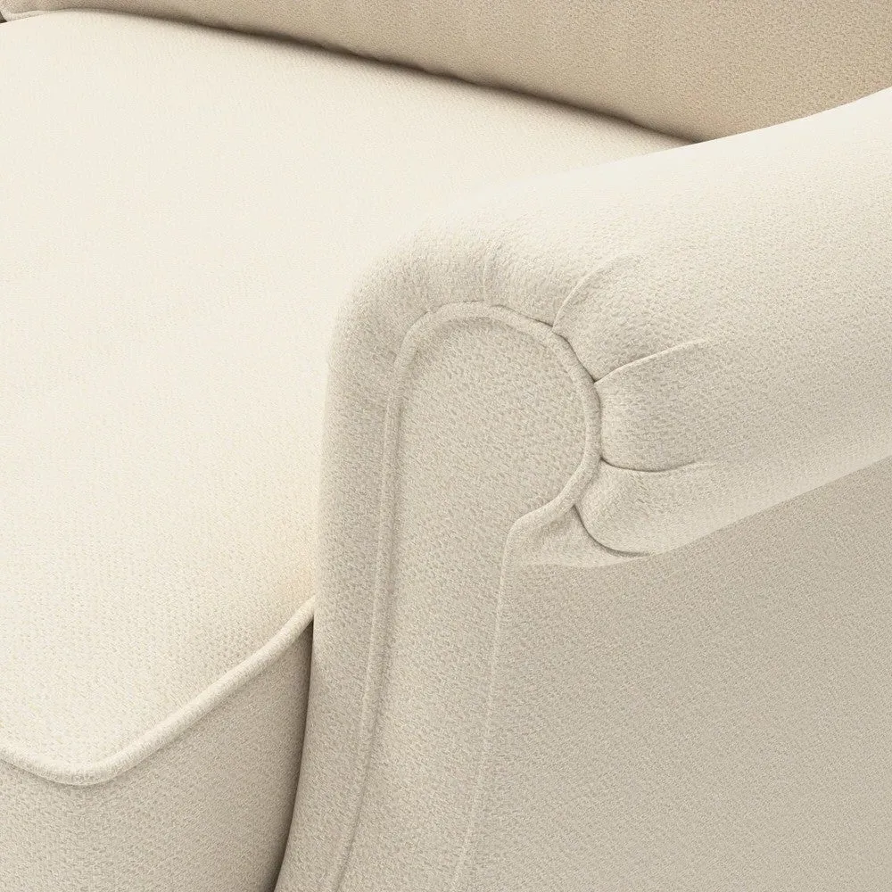 High Back Armchair - Cream, House Weave