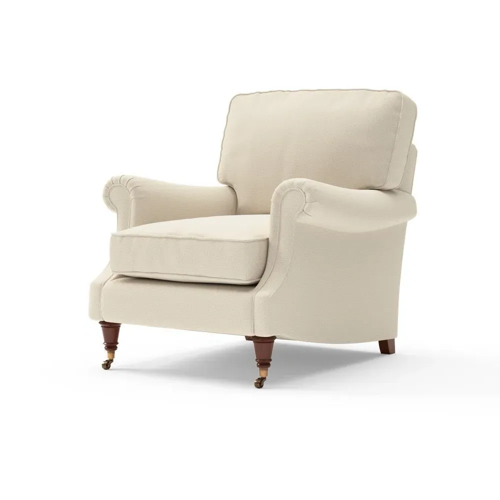 High Back Armchair - Cream, House Weave