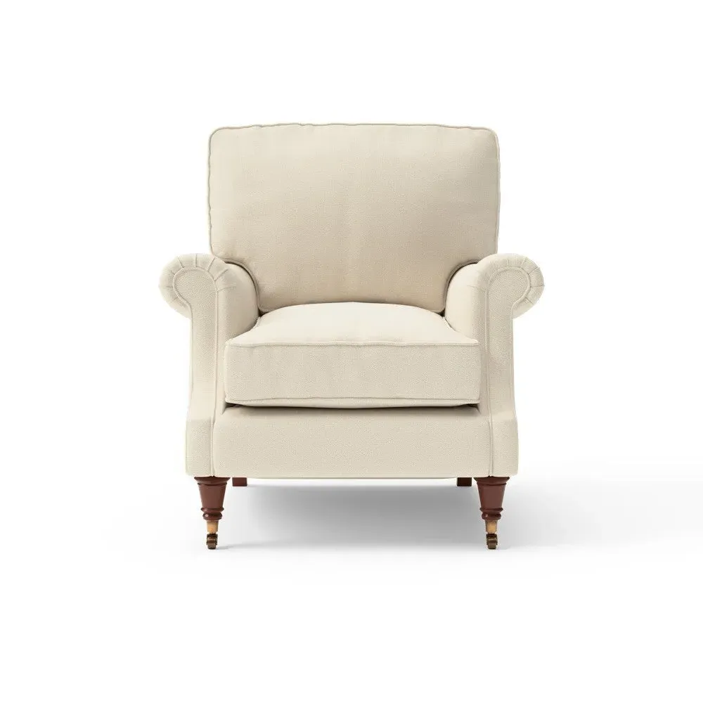 High Back Armchair - Cream, House Weave