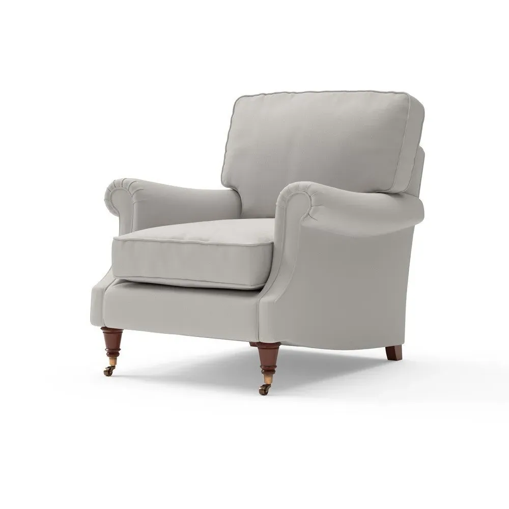 High Back Armchair - Dove Grey, House Linen Mix