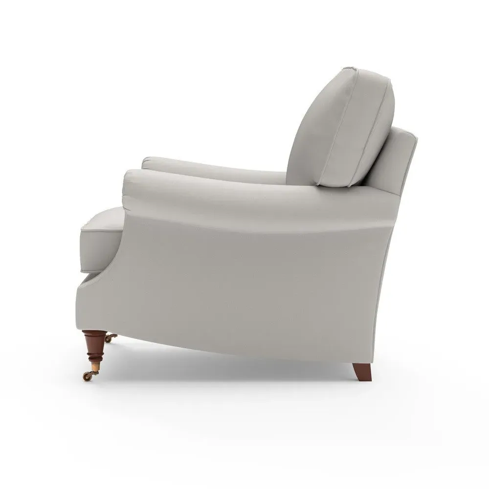 High Back Armchair - Dove Grey, House Linen Mix by The Cotswold Company, image 7