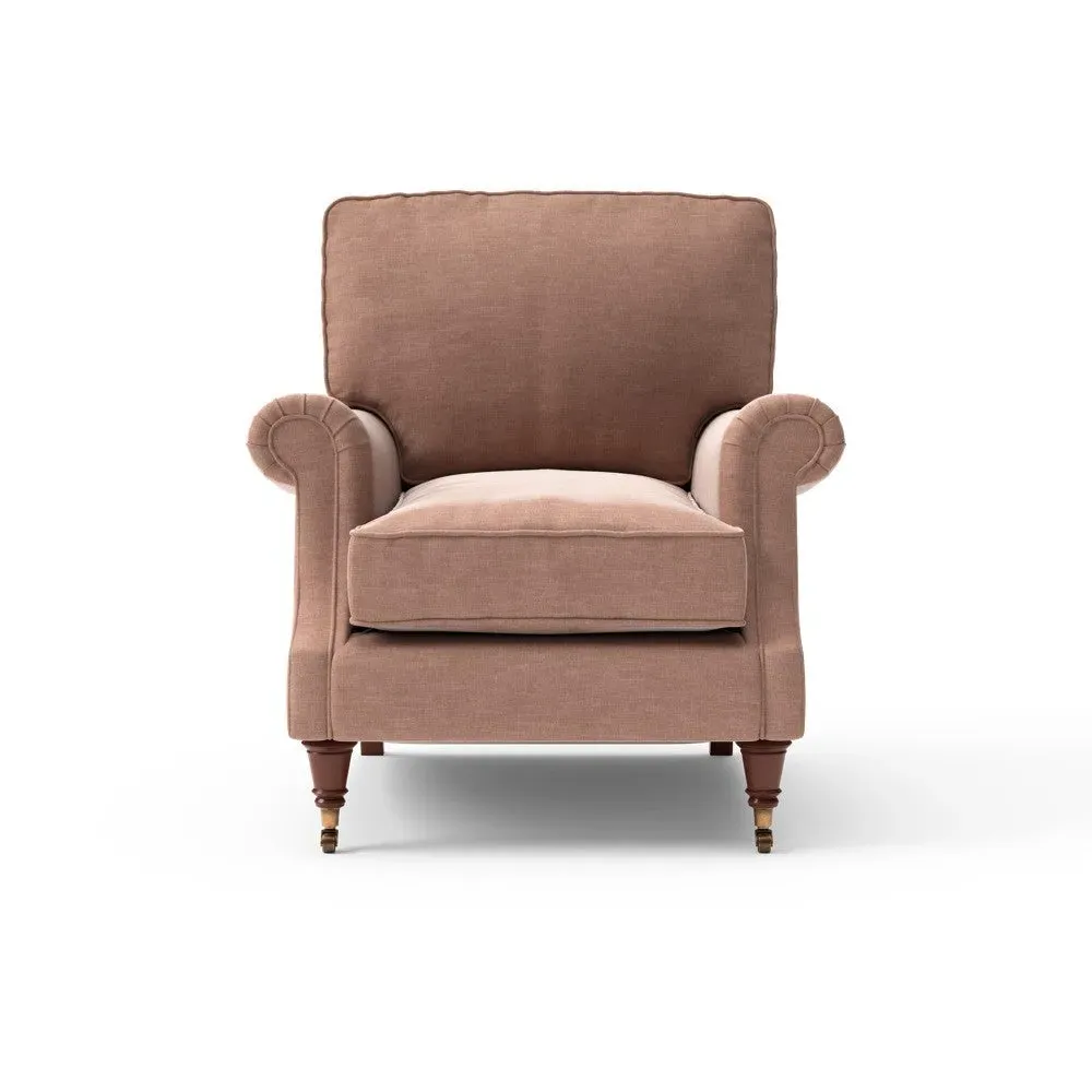 High Back Armchair - Dusky Rose, Eco Chenille image