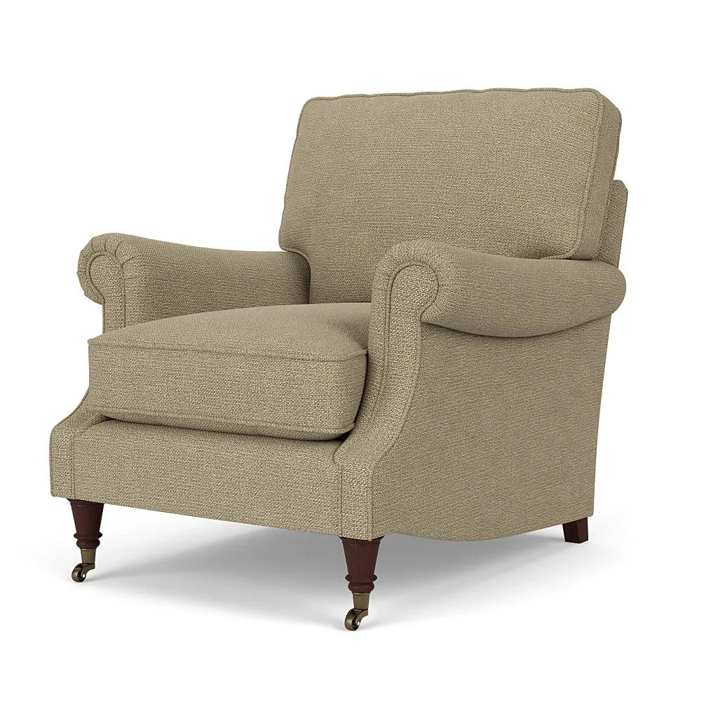 High Back Armchair - Green Marl, House Weave