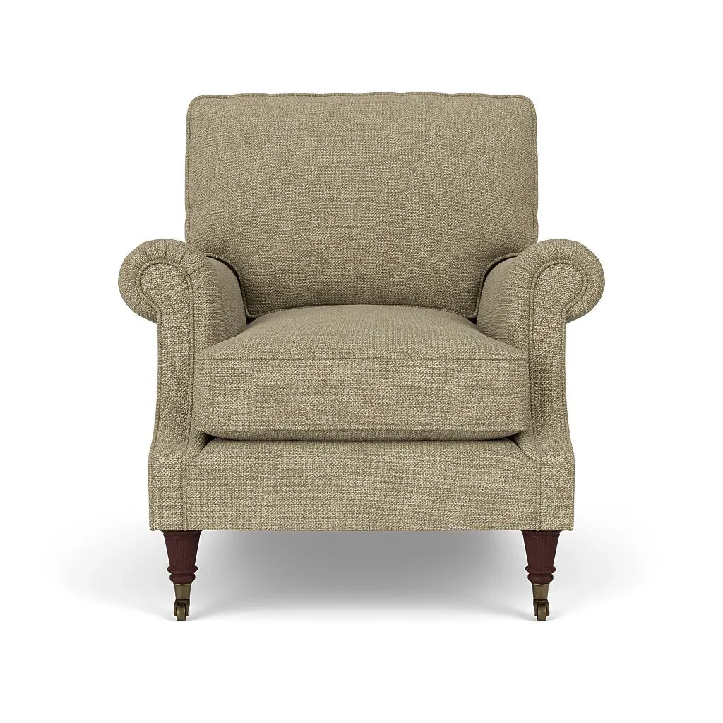 High Back Armchair - Green Marl, House Weave