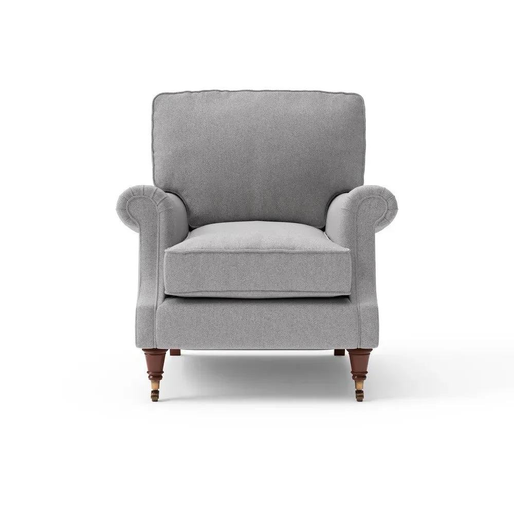 High Back Armchair - Grey Marl, Rustic Weave image