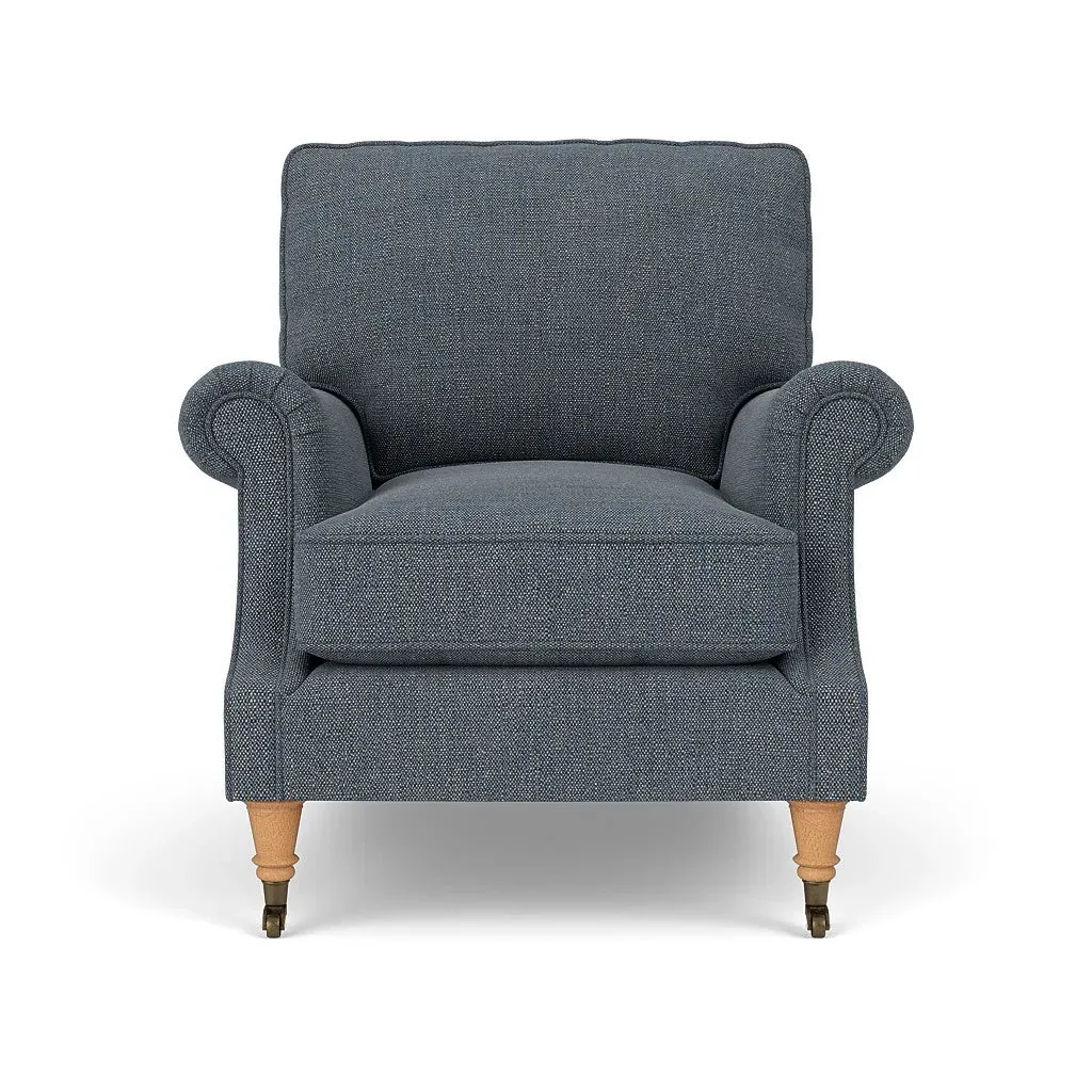 Taylor Armchair High Back - Indigo, Rustic Weave alternate view