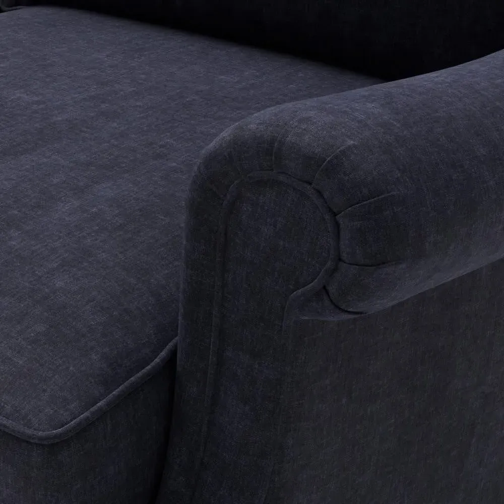 High Back Armchair - Ink, Eco Chenille