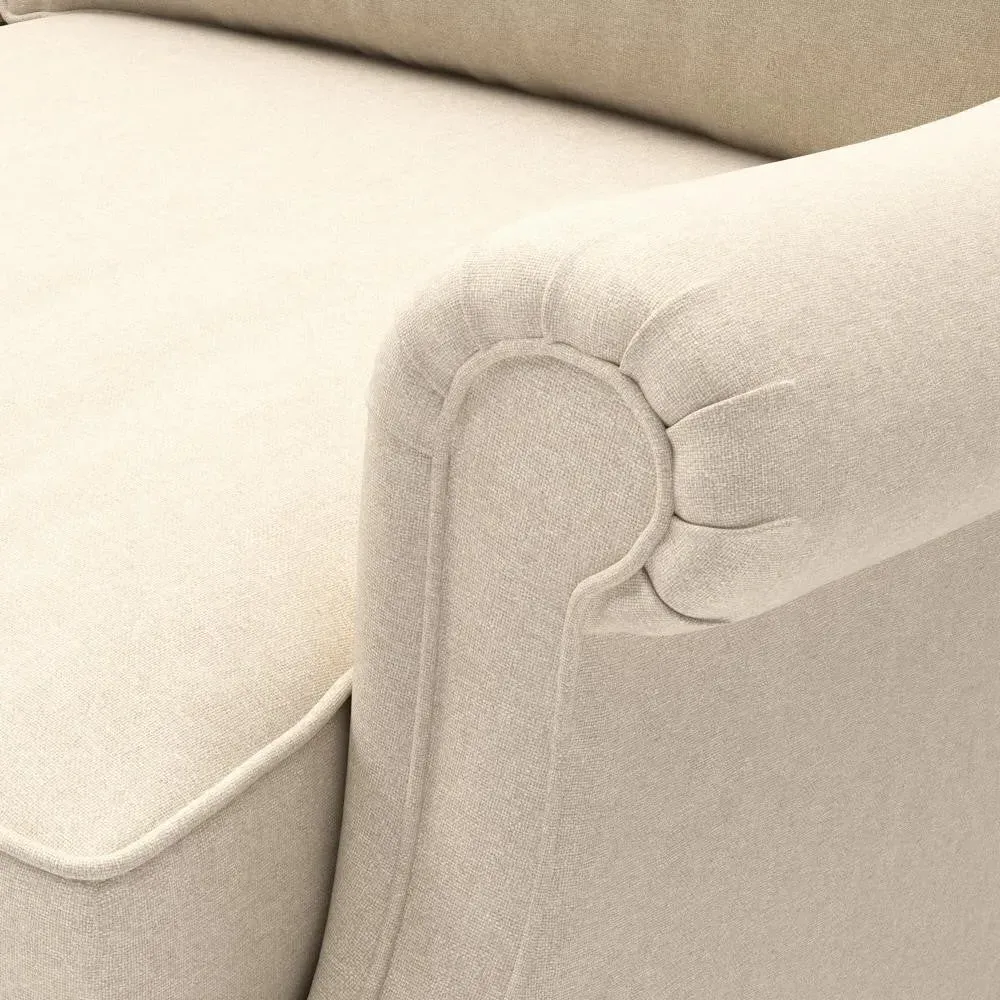 High Back Armchair - Lily White, House Linen Mix