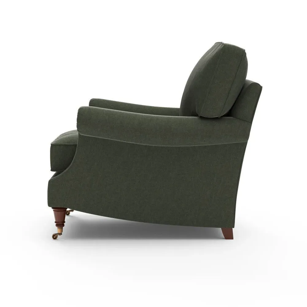 High Back Armchair - Moss, Eco Chenille