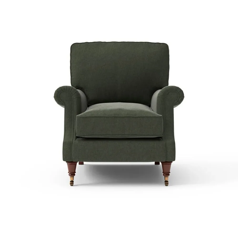 High Back Armchair - Moss, Eco Chenille