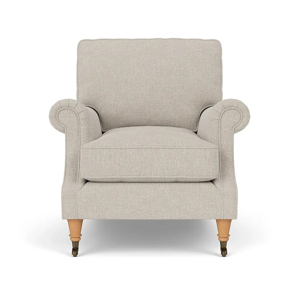 Taylor High Back Armchair - Natural, Aquaclean Oxford by The Cotswold Company, image 2