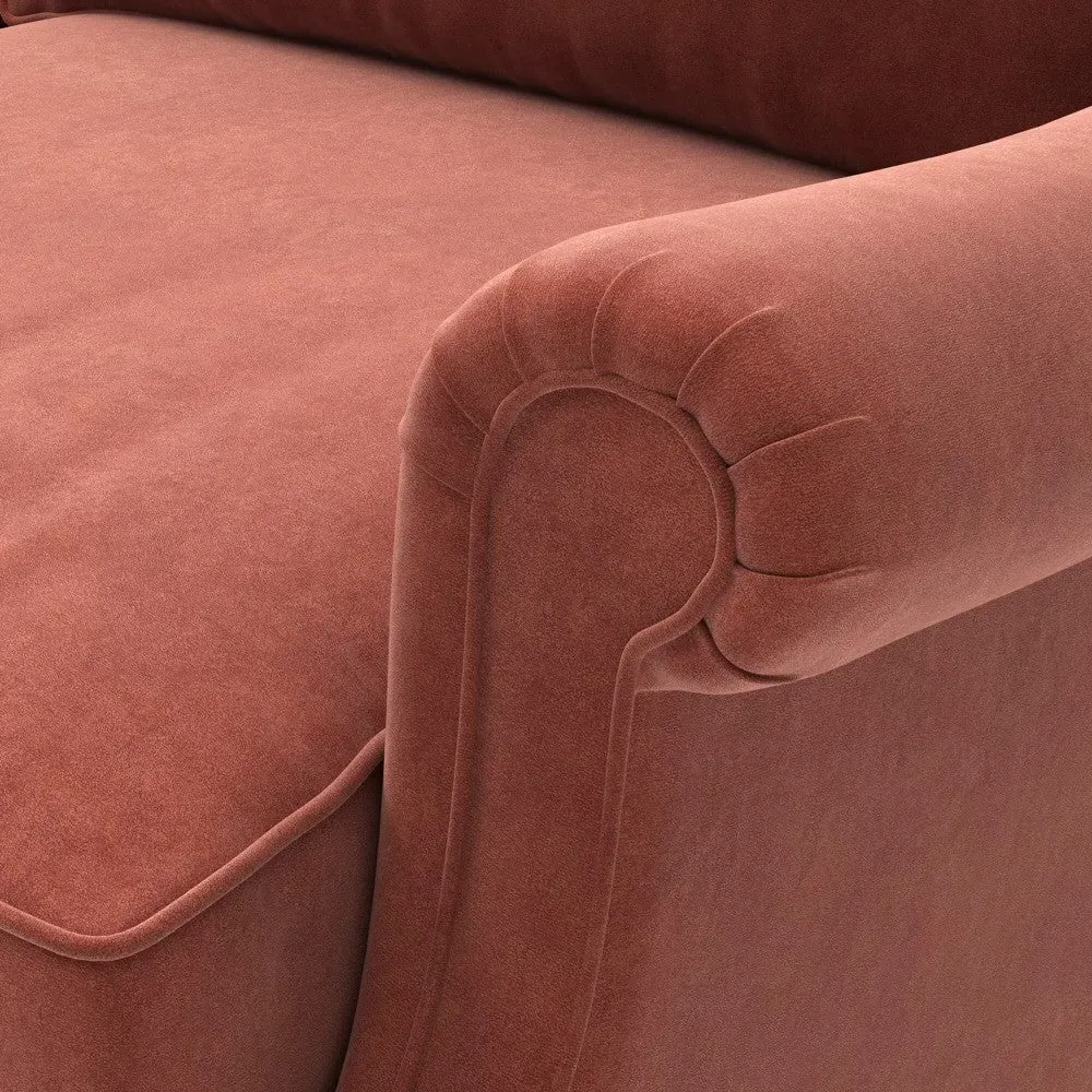 High Back Armchair - Brick, Matt Velvet by The Cotswold Company, image 4