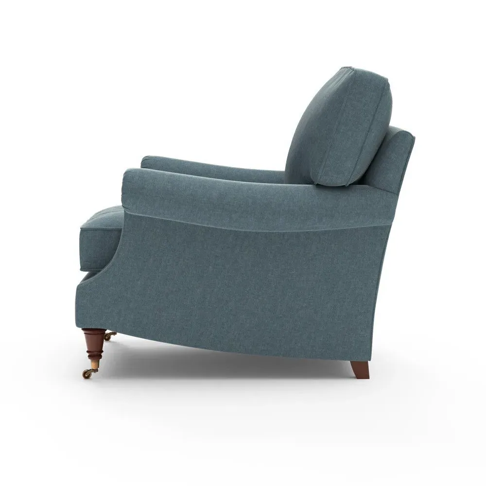 High Back Armchair - Teal, Eco Chenille