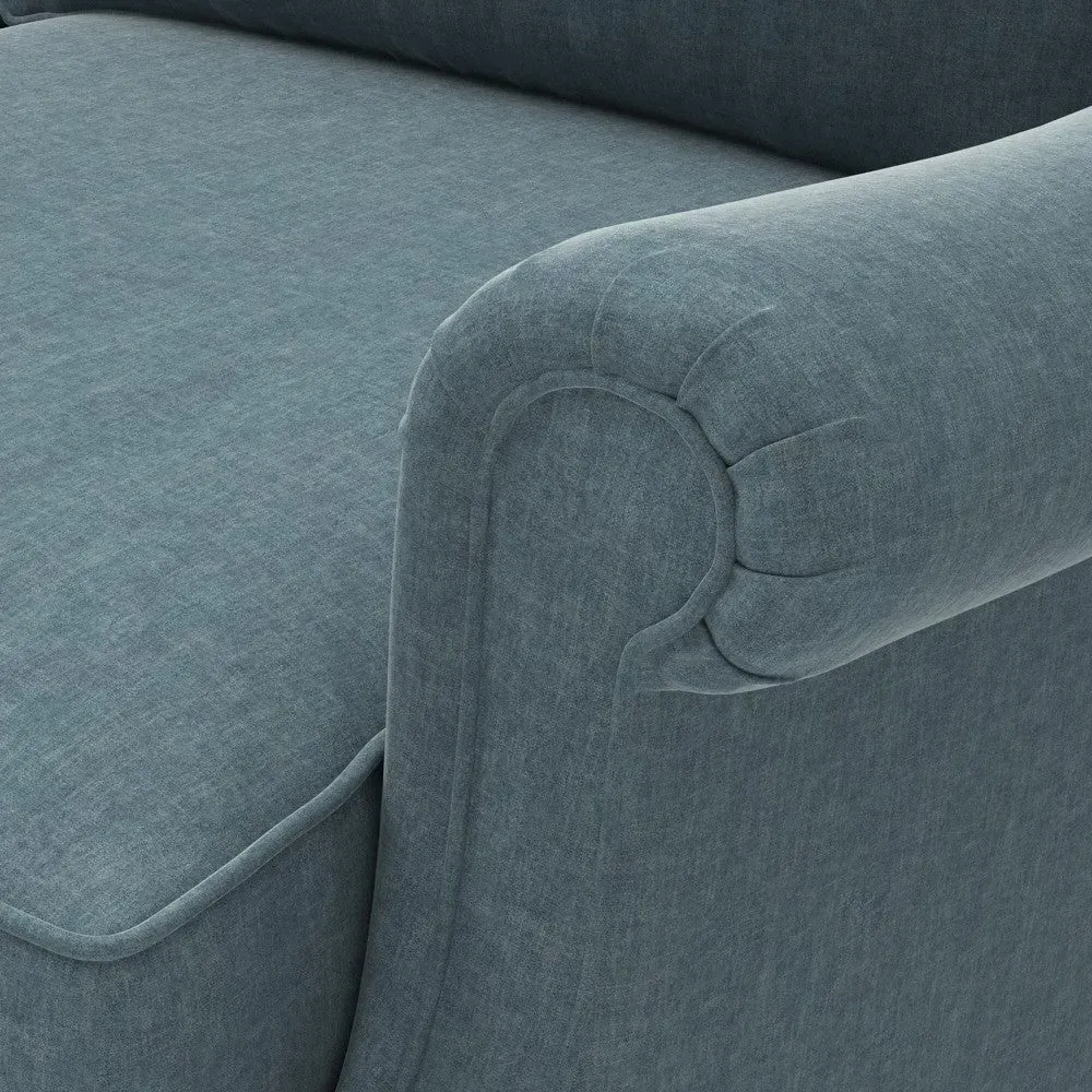 High Back Armchair - Teal, Eco Chenille