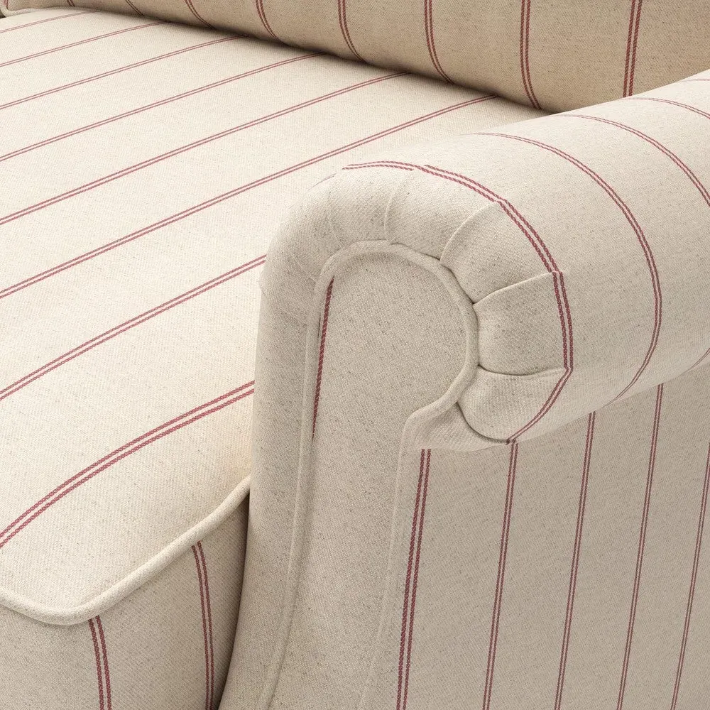 Large 2-Seater High Back Sofa - Raspberry, Compton Stripe by The Cotswold Company, image 8