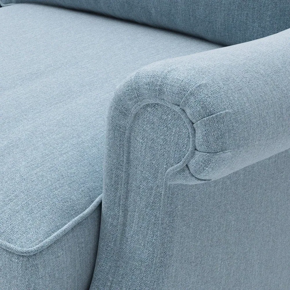 Large 2-Seater High Back Sofa - Teal Marl, Rustic Weave by The Cotswold Company, image 8
