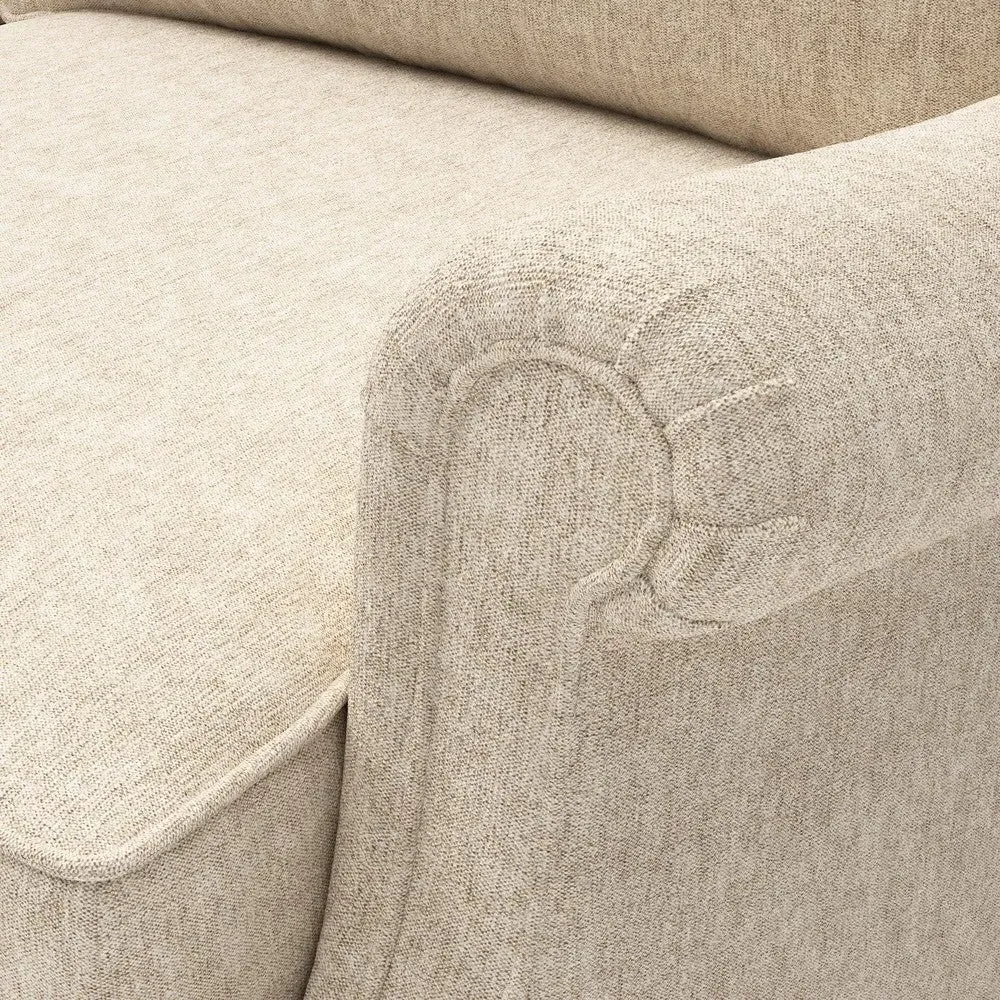 Taylor 3-Seater High Back Sofa - Natural, Aquaclean Oxford