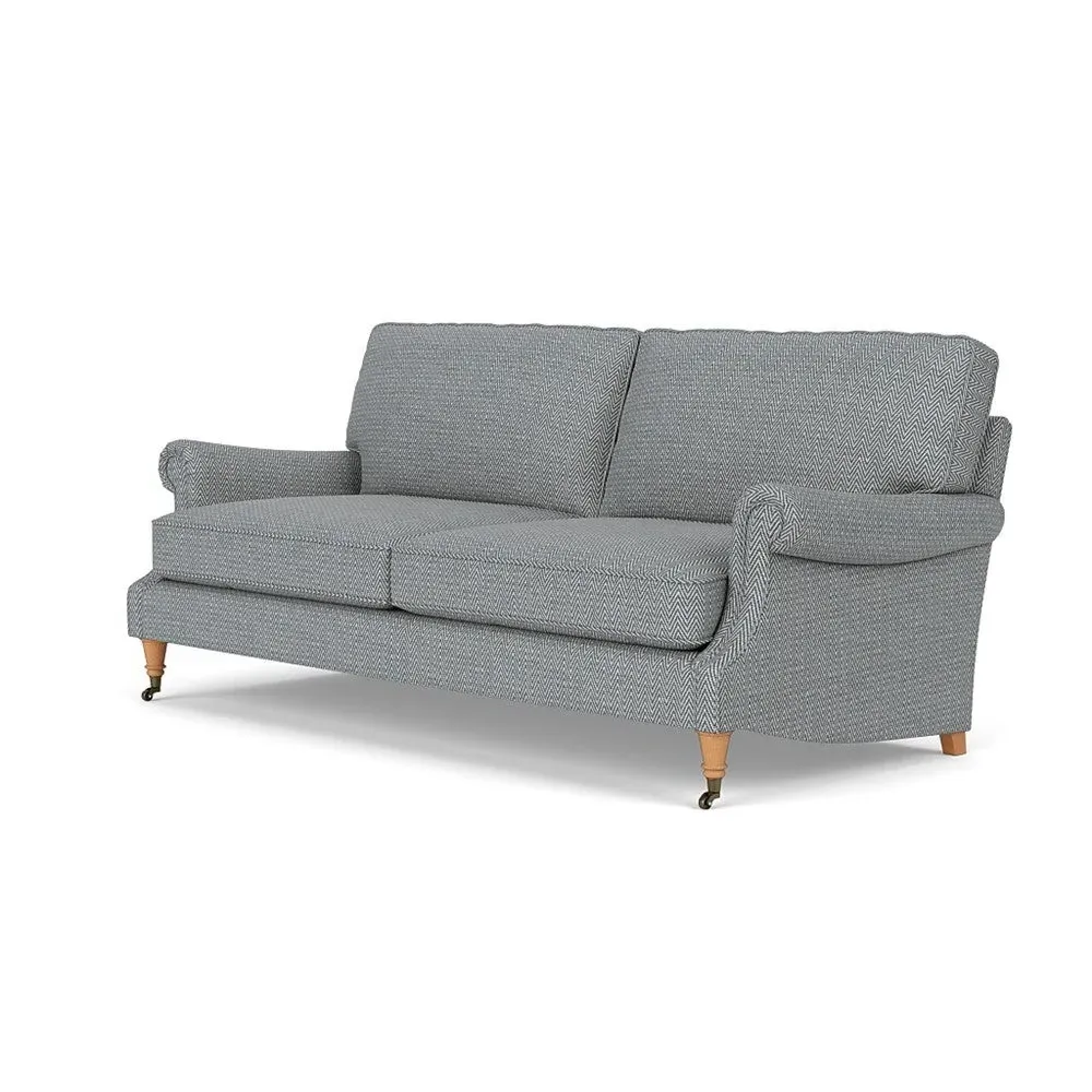Taylor 4-Seater High Back Sofa - Navy, Herringbone Weave