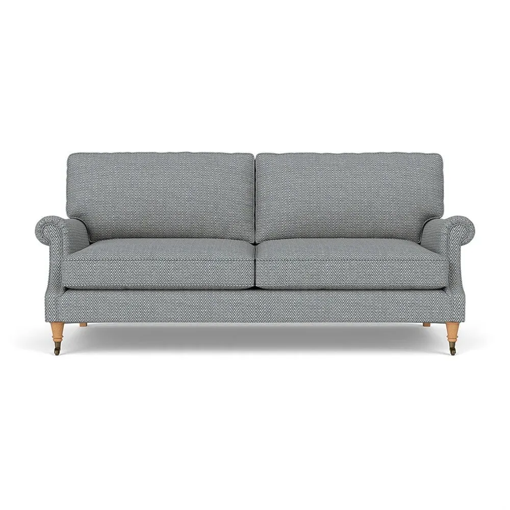 Taylor 4-Seater High Back Sofa - Navy, Herringbone Weave