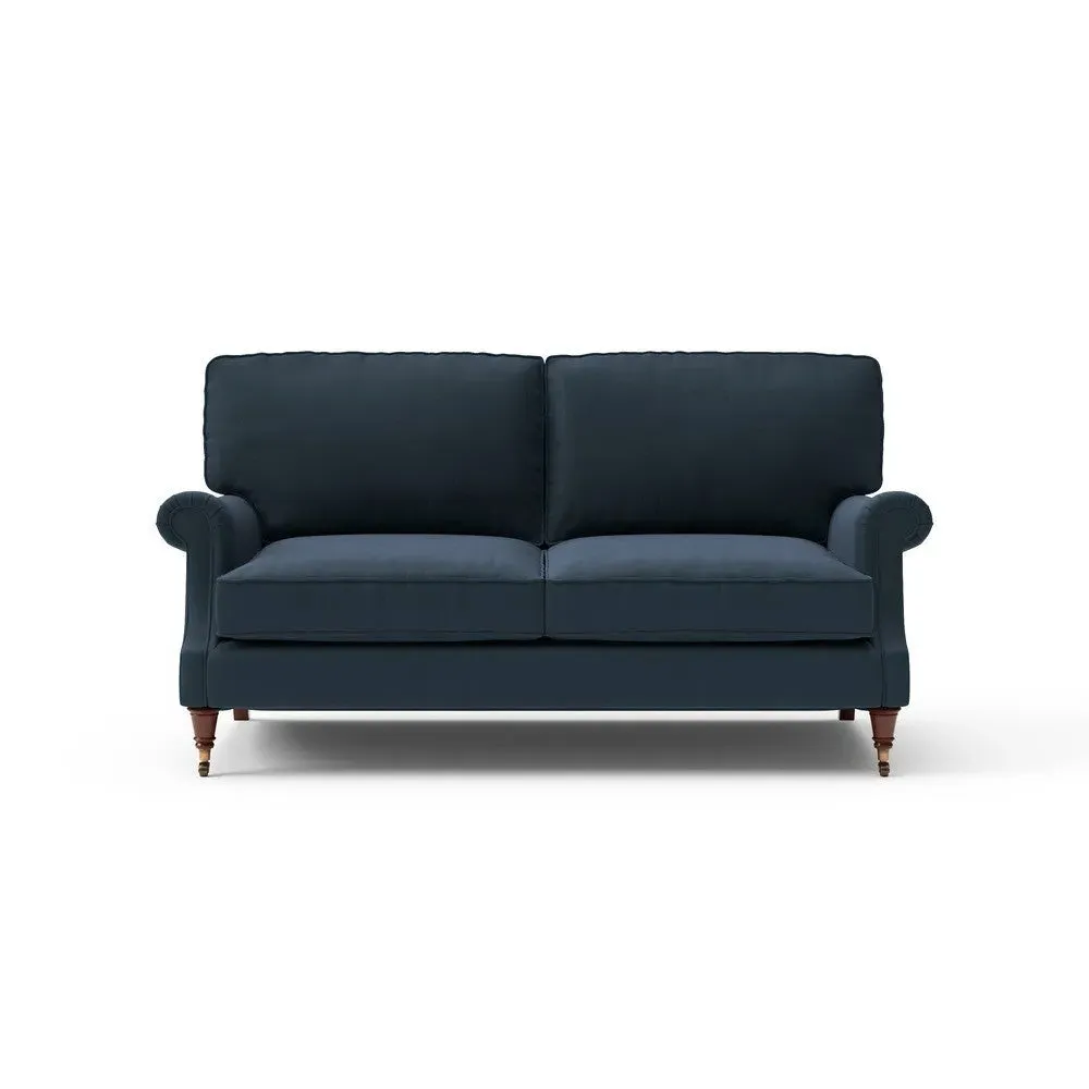 Taylor High Back 3-Seater Sofa - Dark Blue, Matt Velvet