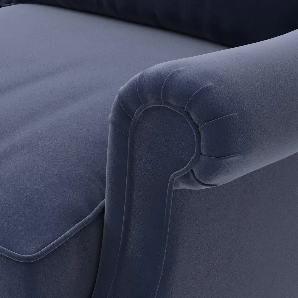 Taylor High Back 3-Seater Sofa - Deep Blue, Matt Velvet